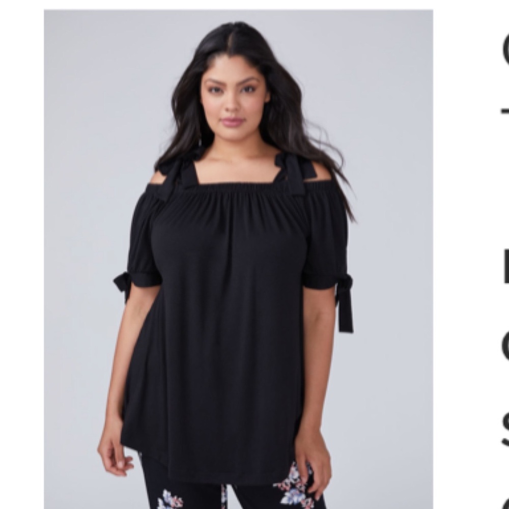 Off the shoulder tunic with tie sleeves